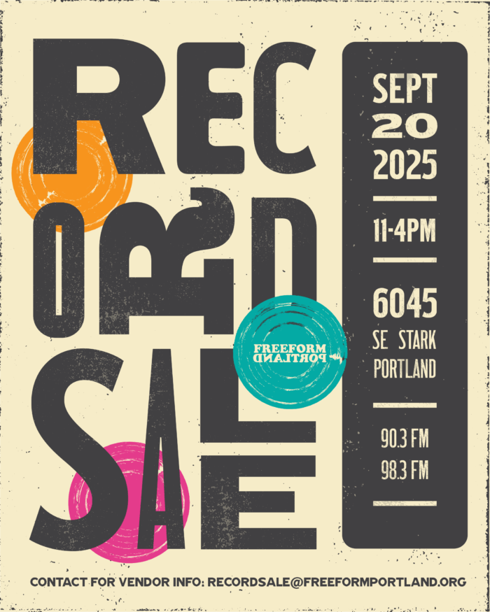 Record Sale, Sept. 20, 2025, 11a - 4p, 6045 SE Start St., Portland, OR.