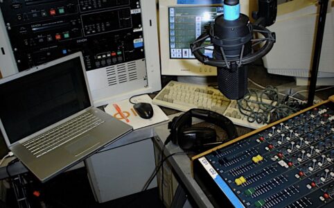 DJ booth from WPGU in the early 00s.