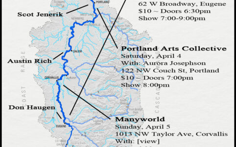 Concert poster for 4-April with Don, Scot, Aurora, and Austin